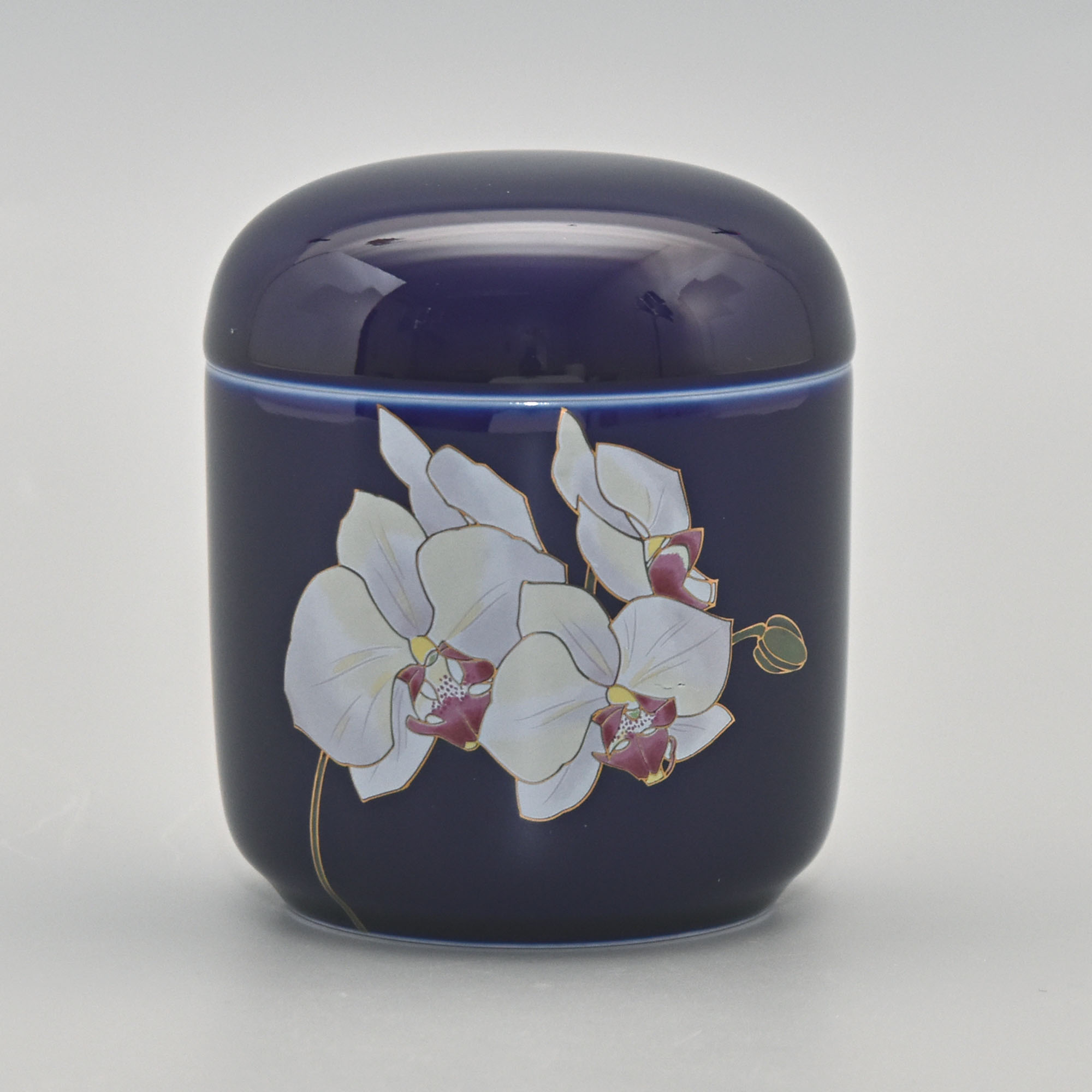【ルリ胡蝶蘭】筒型2.5寸 分骨壺1