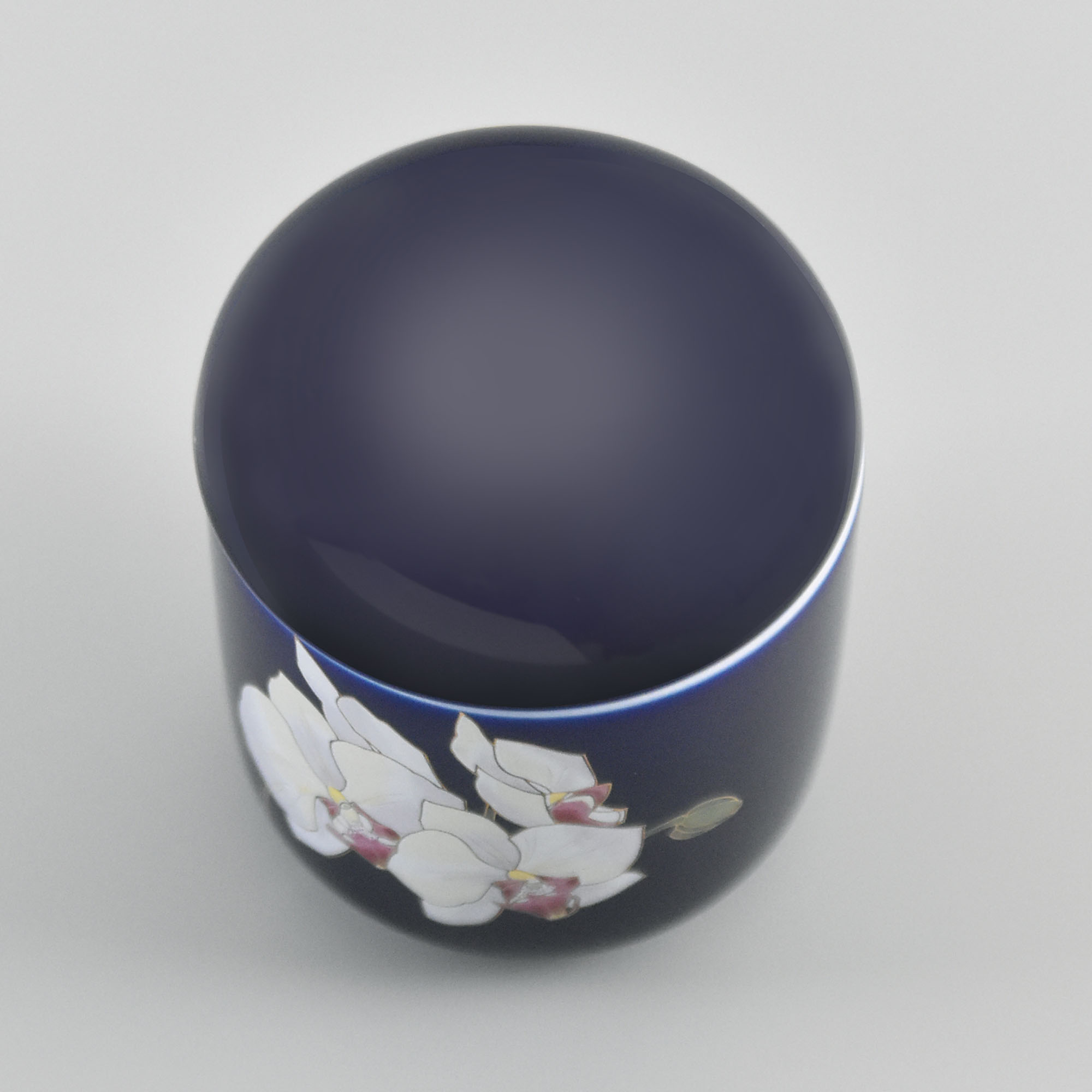 【ルリ胡蝶蘭】筒型2.5寸 分骨壺3