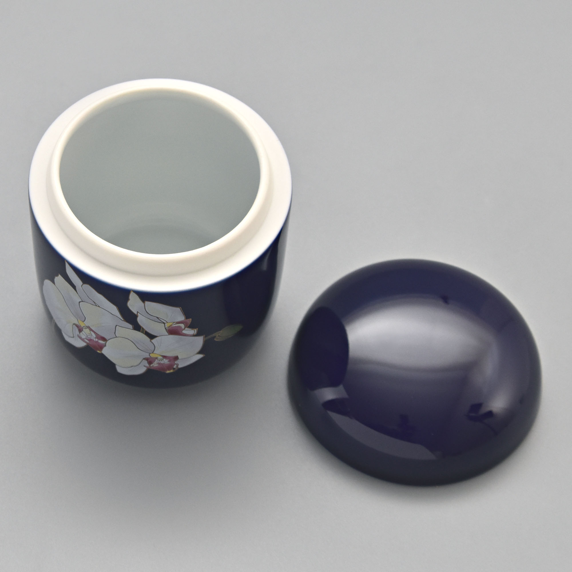 【ルリ胡蝶蘭】筒型2.5寸 分骨壺4